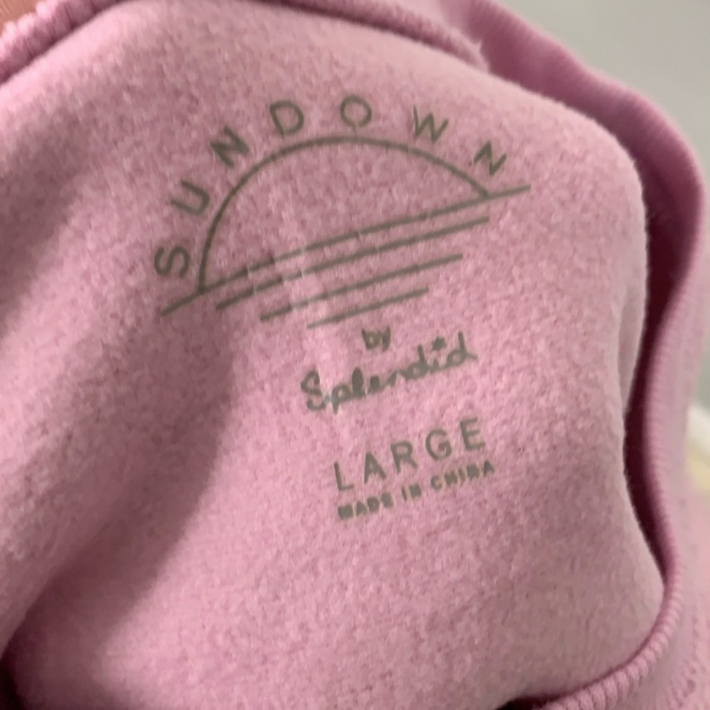 Splendid Rose Pink Ashley Cropped Teddy Sweatshirt! EUC - Picture 4 of 10